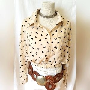 Timing cropped polyester blouse size large